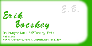 erik bocskey business card